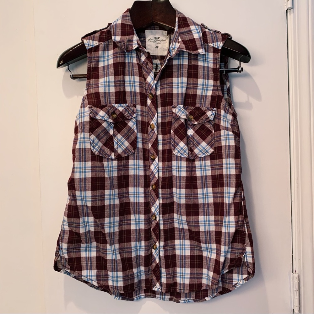 Sleeveless Plaid Top